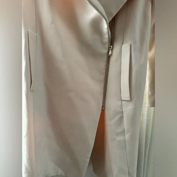 H&M elegant beige belt tie/ zip up spring trench jacket - Picture 5 of 5